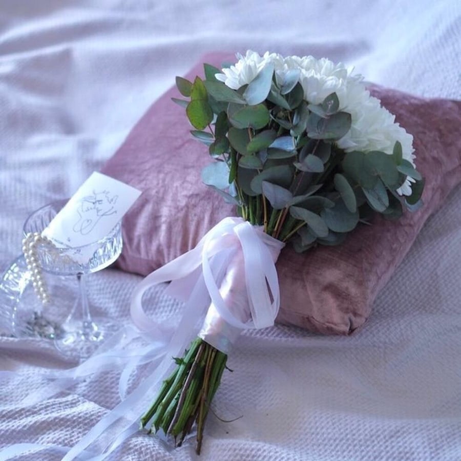 Свадебный букет невесты «Из белых хризантем» 31 wedding bouquet