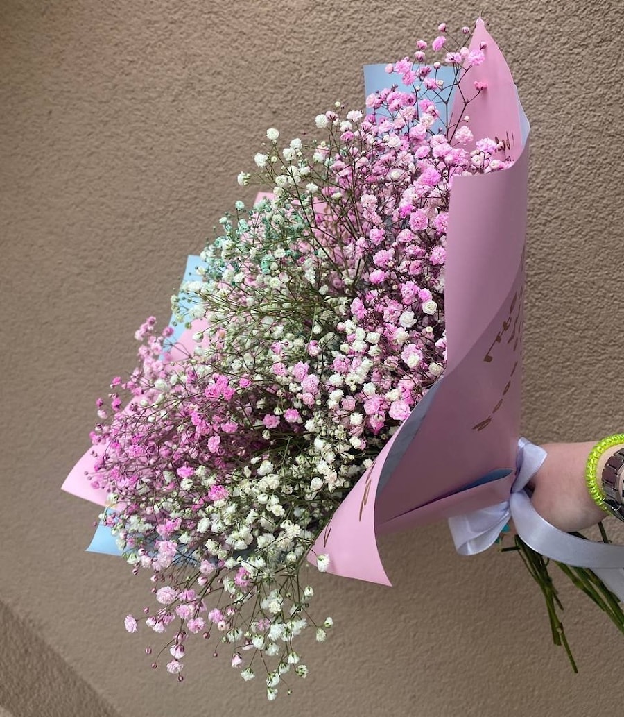 Букет " Разноцветная гипсофила"