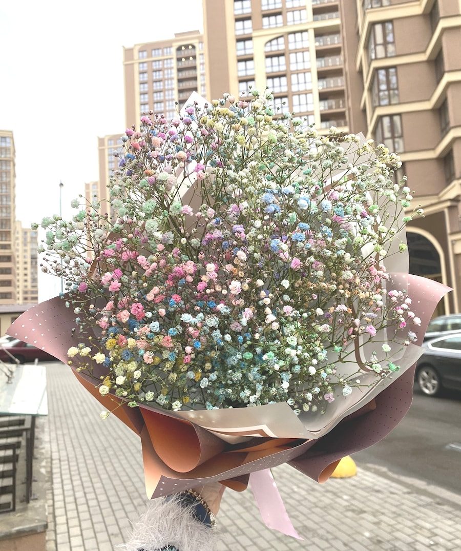 Букет "Цветы Радужной Гипсофилы"