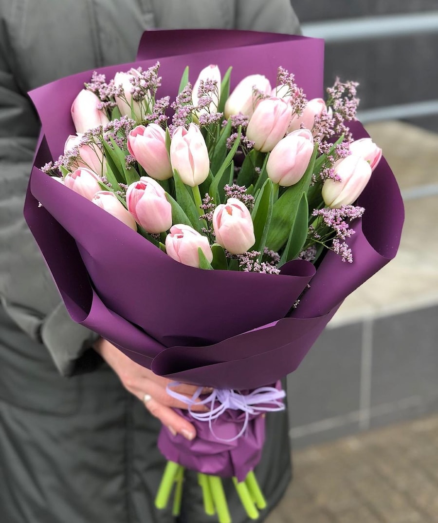Букет розовых тюльпанов "№14-1"