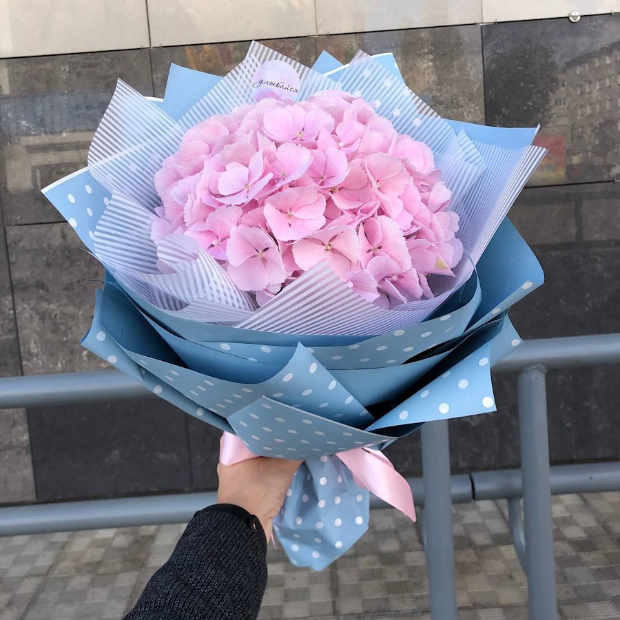 Букет №72 "Стильная Розовая Гортензия"