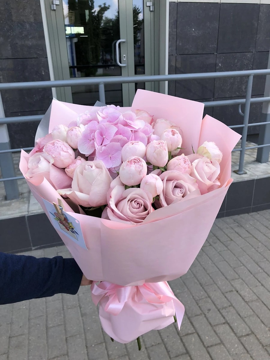 Букет "Фламинго Гортензия"