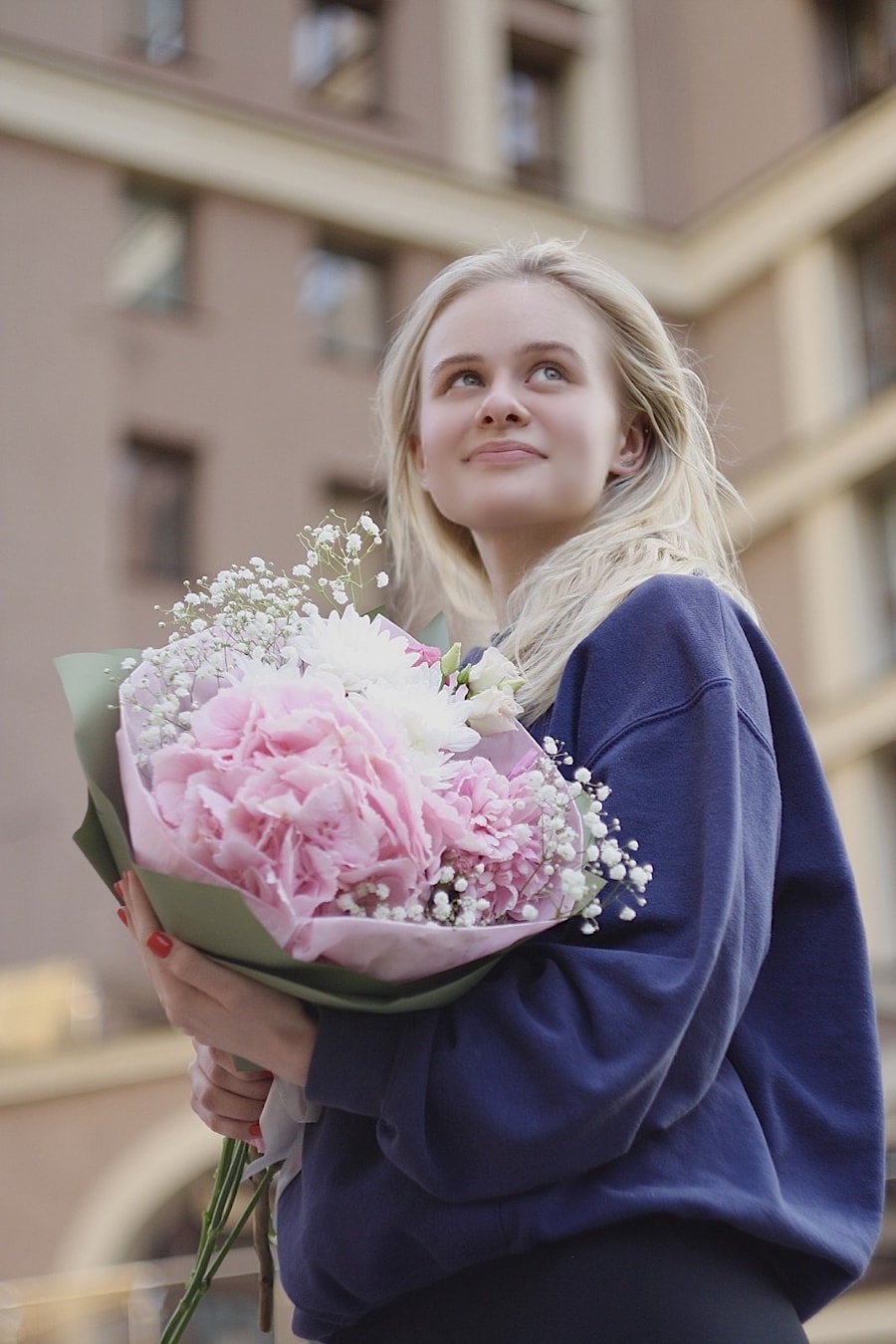 Букет с Гортензией "Небесный"